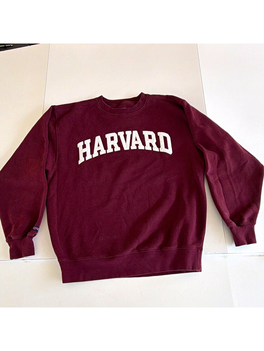Jansport Unisex Adults M Burgundy Fleece Crewneck Pullover Harvard Graphic